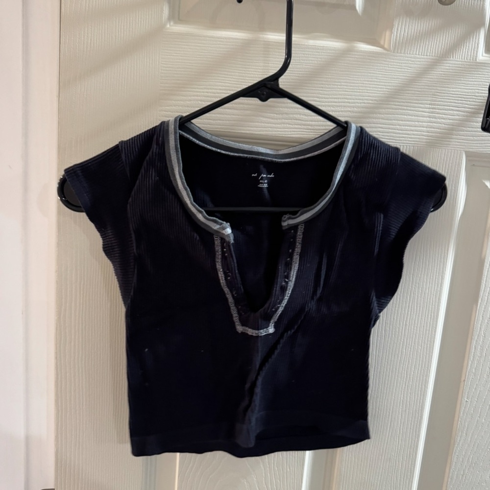 Urban Outfitters Black and Gray Crop Top